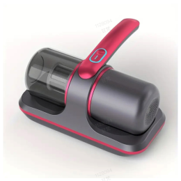 Portable Vacuum Powerful Bed Vacuum Cleaner Rechargeable Portable Vacuum For Pet Hair Carpets Floors Blue Household Cleaning Supplies (Color: Red)