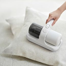 Portable Vacuum Powerful Bed Vacuum Cleaner Rechargeable Portable Vacuum For Pet Hair Carpets Floors Blue Household Cleaning Supplies (Color: WHITE)