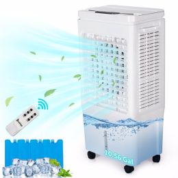 ZOKOP FLS-Z33DR Electric Fan 110V 150W 40L With Remote Control, With LCD Display, With 4 Ice Crystals, With Casters, ABS Plastic, White (Color: WHITE)